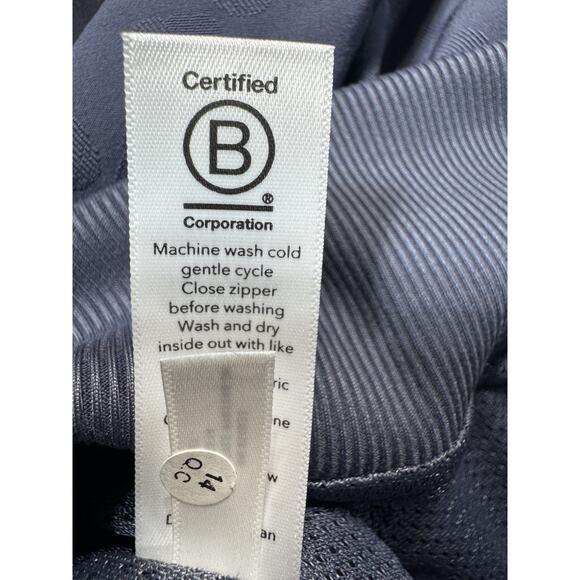 Athleta Lightweight Track Jacket Slate Blue Textured Zip Front Athleisure Size S - Picture 11 of 12